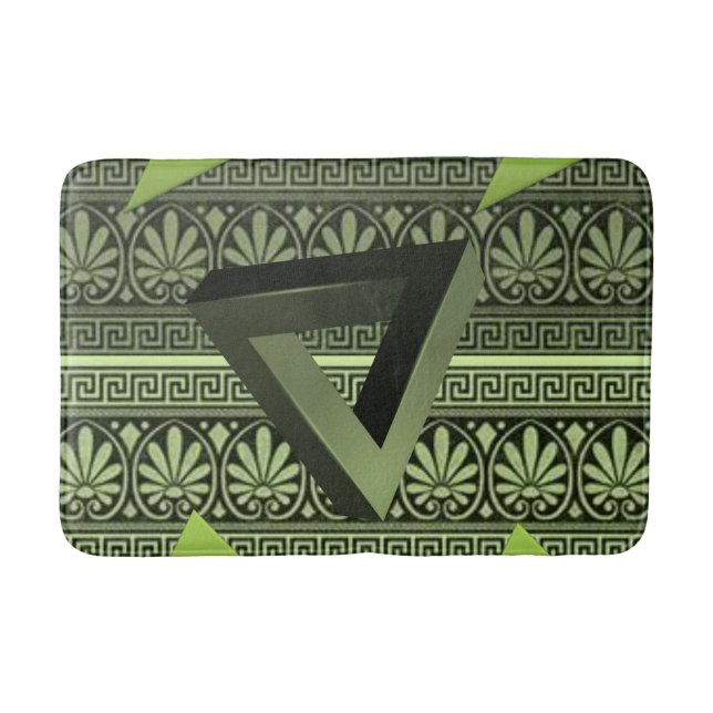 Tapis De Bain baignoire verte en aztèque (Devant)