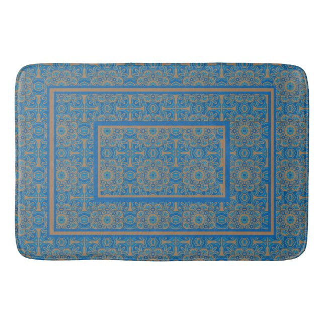 Tapis De Bain Bain bleu et cuivré (Devant)