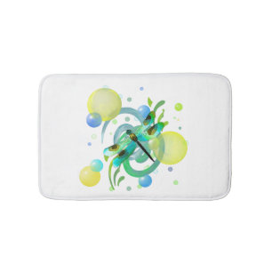 Tapis De Bain Bain bleu vert Dragonfly