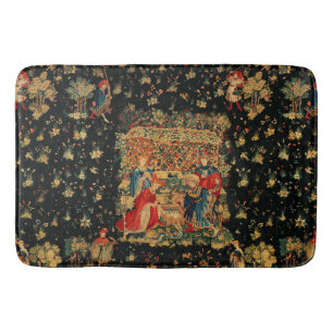 Tapis De Bain BAIN FALCONS BAIN Bleu Rouge Tapisserie médiévale
