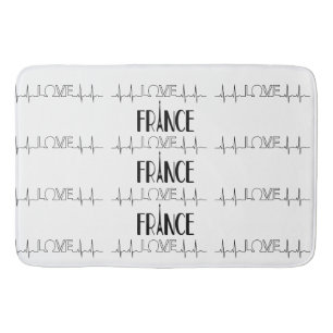 Tapis De Bain Bain Mat Amour France Noir Blanc
