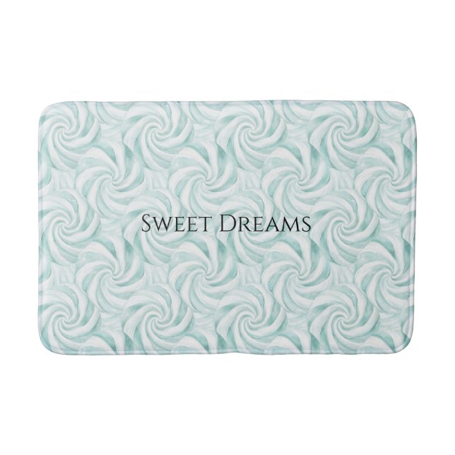 Tapis De Bain Balançoires blanches à la menthe Aqua (Devant)