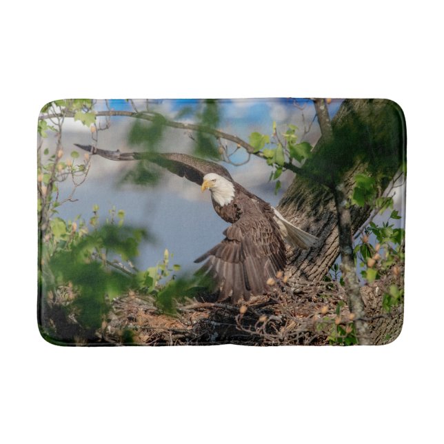 Tapis De Bain Bald Eagle quittant le nid (Devant)