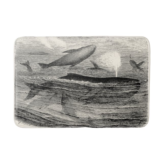 Tapis De Bain Baleine de l'époque victorienne Steampunk nautique (Devant)