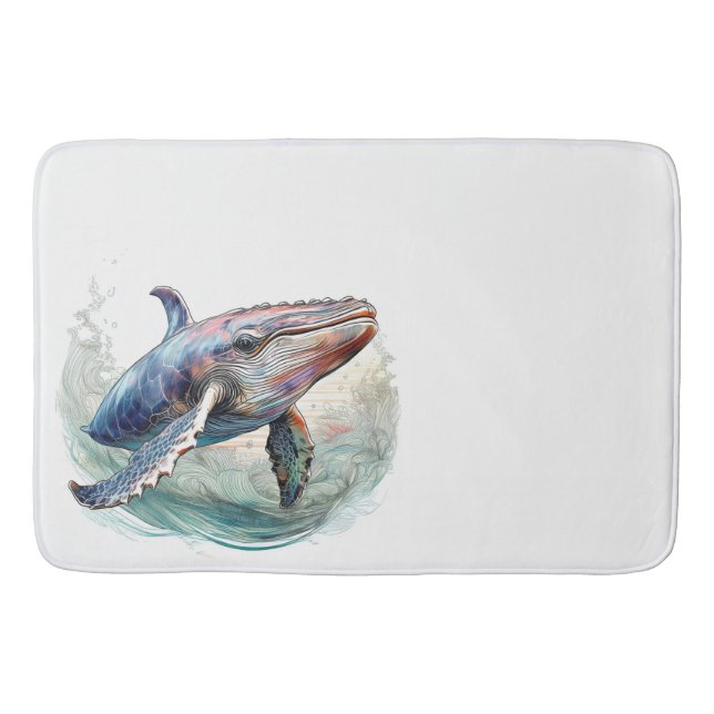 Tapis De Bain Baleine d'un temps (Devant)