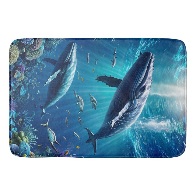 Tapis De Bain Baleines et coraux (Devant)