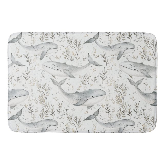 Tapis De Bain Baleines gris océanique (Devant)