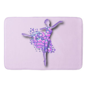 Tapis De Bain Ballerina Bath Mat Purple Ballet Danseuse Fille