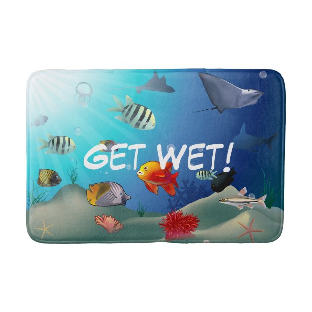 Tapis De Bain Bande dessinée de vie marine (Devant)