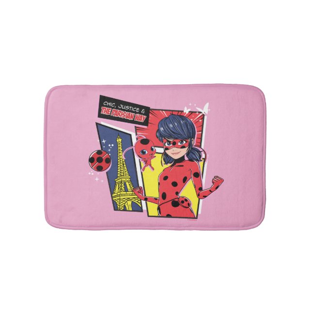 Tapis De Bain Bande dessinée Miraculaire Ladybug Parisienne (Devant)