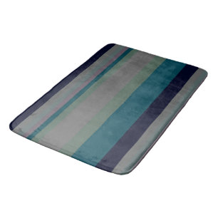 Tapis De Bain Bandes Abstraites vertes, Turquoises et roses