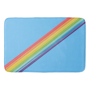 Tapis De Bain Bandes arc-en-ciel diagonales