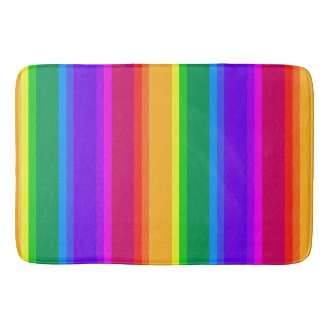 Tapis De Bain Bandes arc-en-ciel irrégulières (Devant)