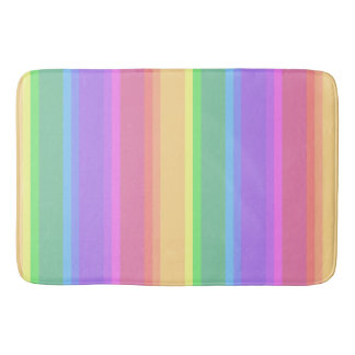 Tapis De Bain Bandes arc-en-ciel pastel