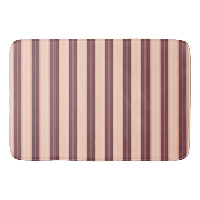Tapis De Bain Bandes brunes rose mignonnes (Devant)