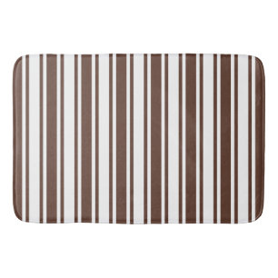 Tapis De Bain Bandes de bonbons brun et blanc chocolat