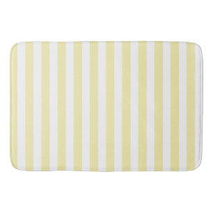 Tapis De Bain Bandes de bonbons jaunes et blancs