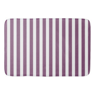 Tapis De Bain Bandes de bonbons mauves et blanches
