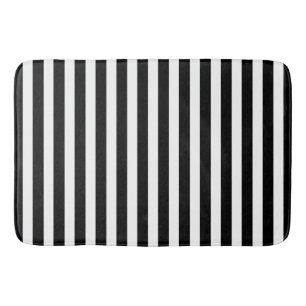 Tapis De Bain Bandes de bonbons noir et blanc