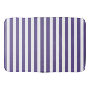 Tapis De Bain Bandes de bonbons ultra violettes et blanches