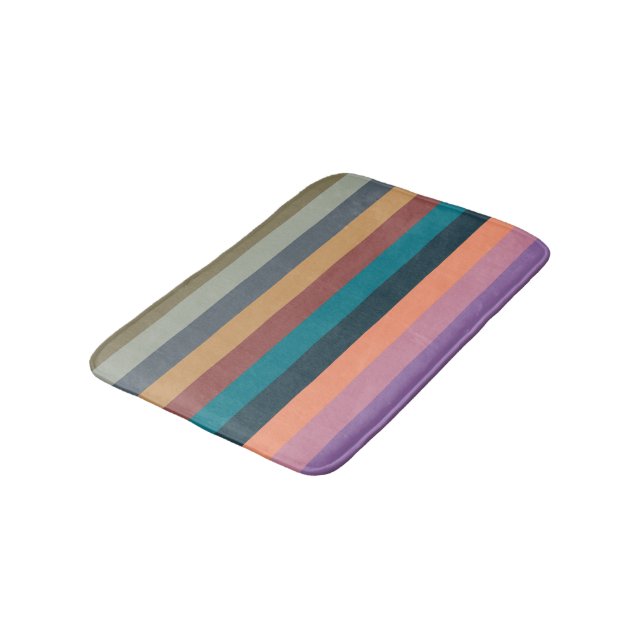Tapis De Bain bandes de couleurs dans un pastel coloré (Angle)