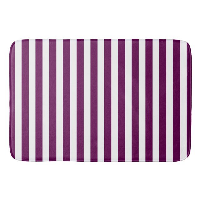 Tapis De Bain Bandes de prunes et de bonbons blancs (Devant)