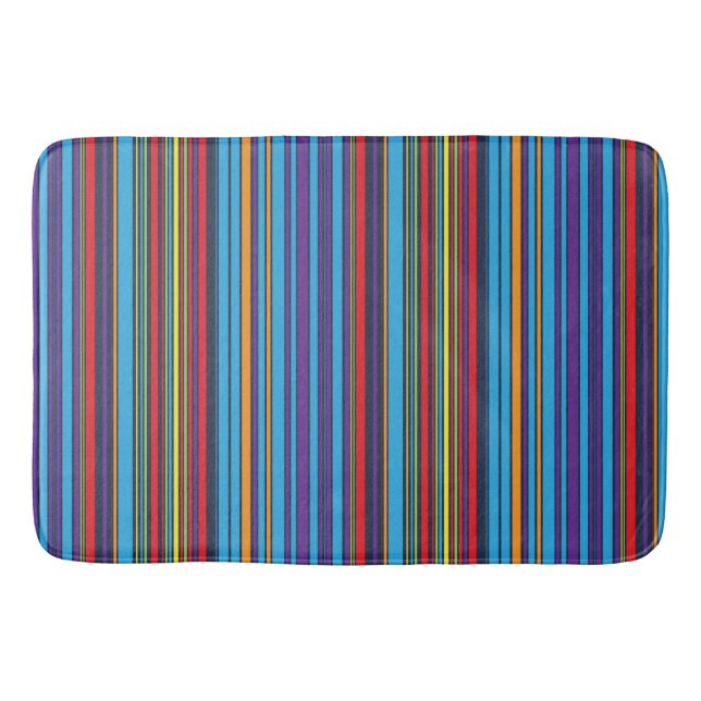 Tapis De Bain Bandes de violet bleu mignonne (Devant)