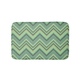 Tapis De Bain Bandes de zigzag vert olive