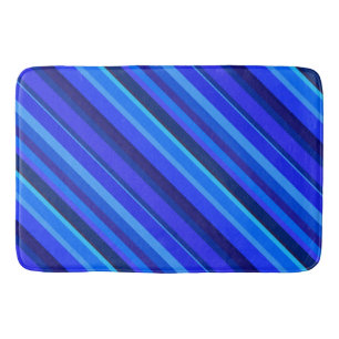 Tapis De Bain Bandes diagonales bleues