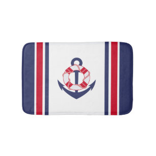 Tapis De Bain Bandes et Ancres nautiques