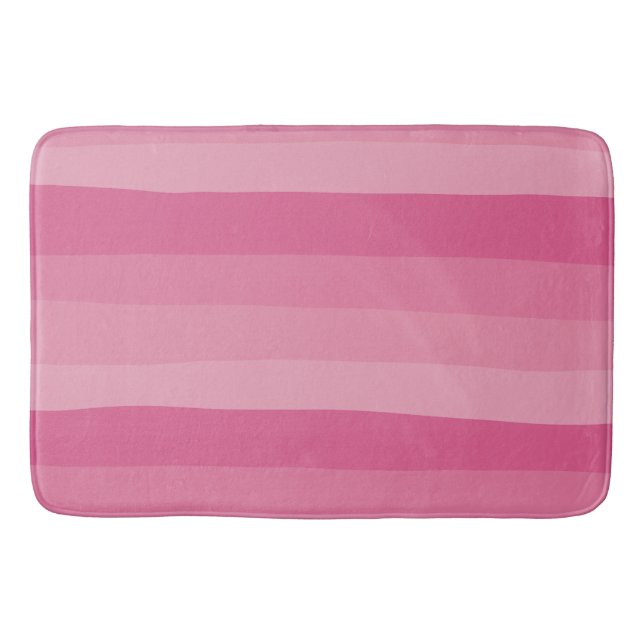 Tapis De Bain Bandes inégales - Rose (Devant)