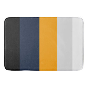 Tapis De Bain Bandes jaunes, bleues, blanches et noires