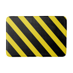 Tapis De Bain Bandes noires et jaunes triées