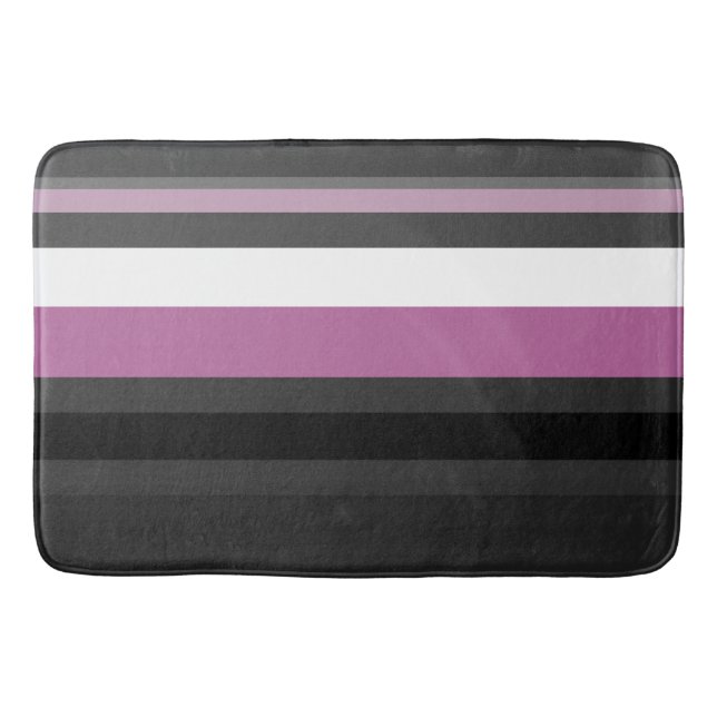 Tapis De Bain Bandes noires, grises et blanches (Devant)