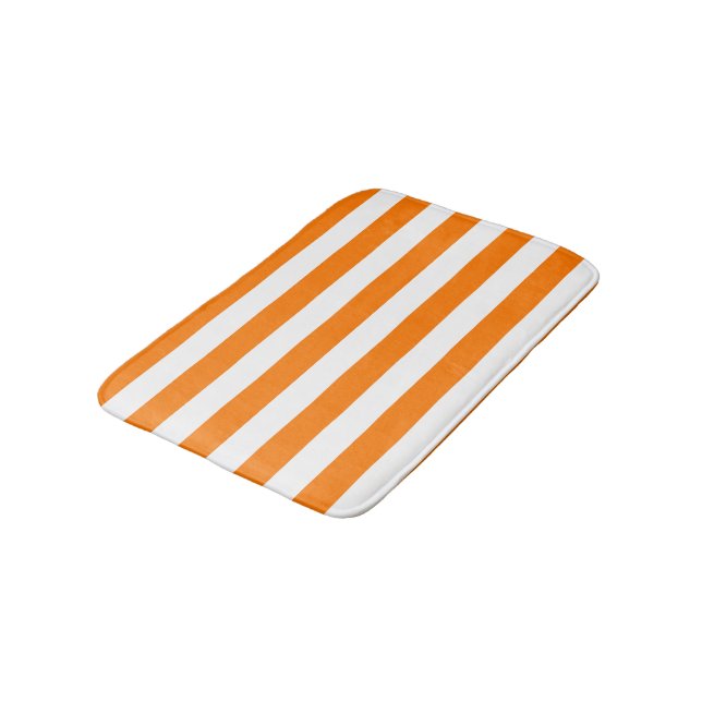 Tapis De Bain Bandes orange et blanches de sécurité (Angle)