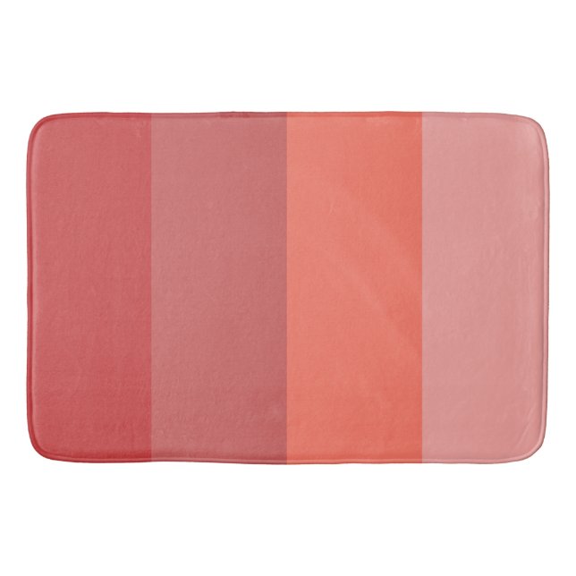 Tapis De Bain Bandes roses de corail (Devant)