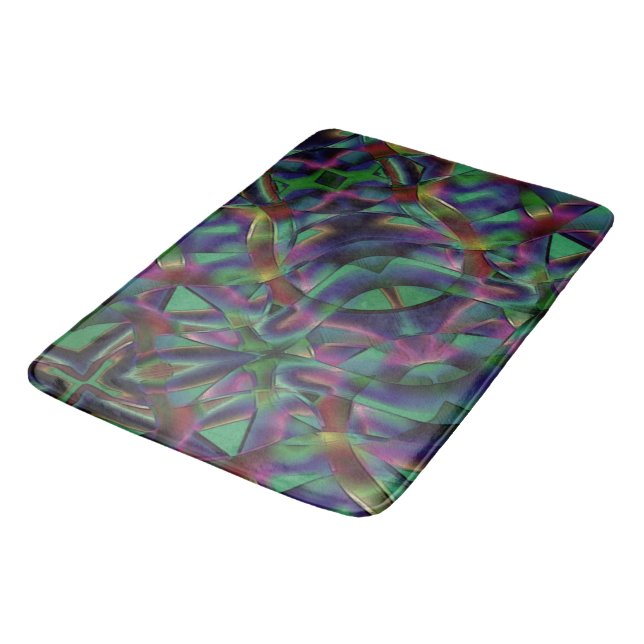 Tapis De Bain Bandes tissées de couleur foncée (Angle)