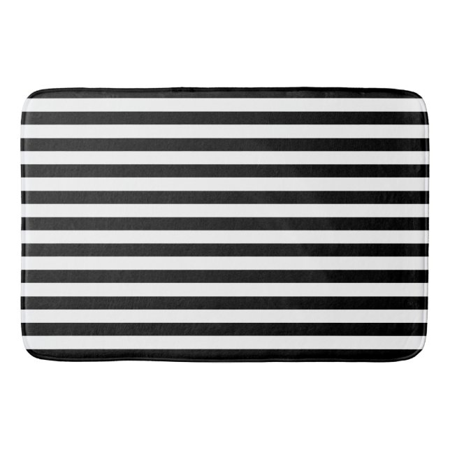 Tapis De Bain Bandes verticales noires et blanches (Devant)