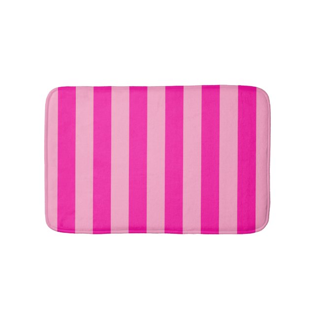 Tapis De Bain Bandes verticales rose chaud (Devant)