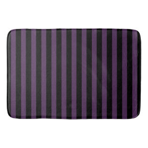Tapis De Bain Bandes violettes foncées et noires