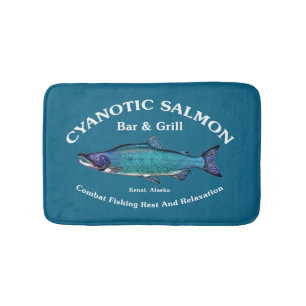 Tapis De Bain Bar et Grill Saumon Cyanotique
