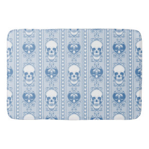 Tapis De Bain Baroque Crâne Motif bleu