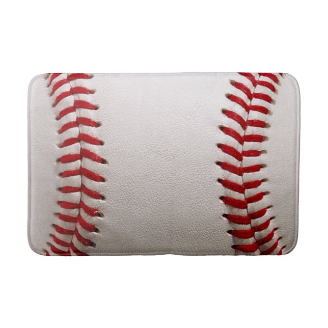Tapis De Bain Baseball et Softball Classiques Couture Rouge (Devant)