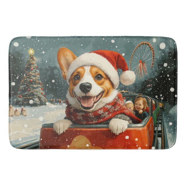 Tapis De Bain Basenji Dog Roller Dessous de verre Noël (Devant)