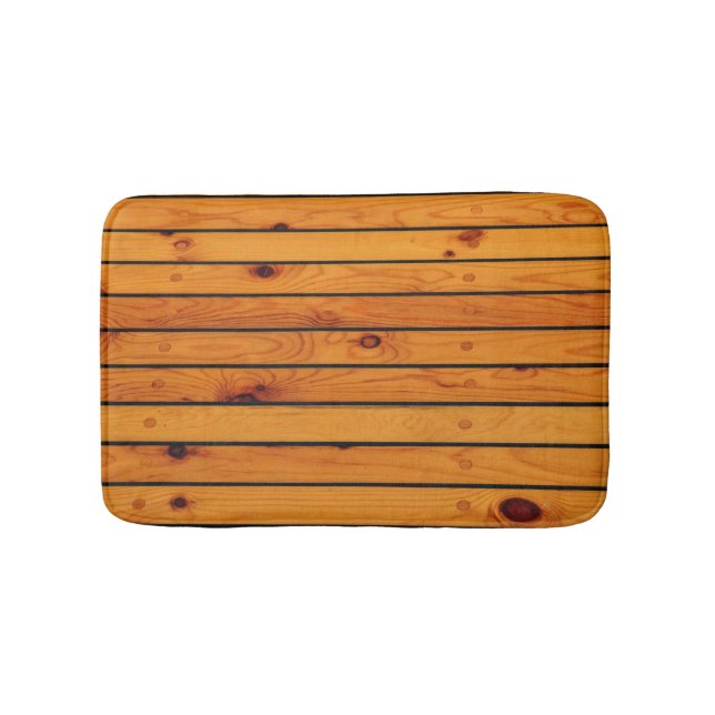 Tapis De Bain Bateau classique en bois marron marine (Devant)