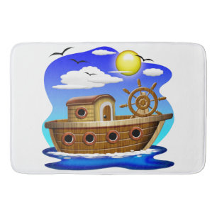 Tapis De Bain Bateau de pêche dessin animé