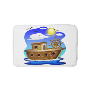 Tapis De Bain Bateau de pêche dessin animé