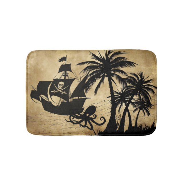 Tapis De Bain Bateau de pirate en mer (Devant)
