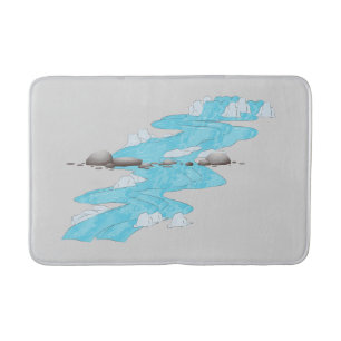 Tapis De Bain Bathmat fluviale avec eau bleue et pierre