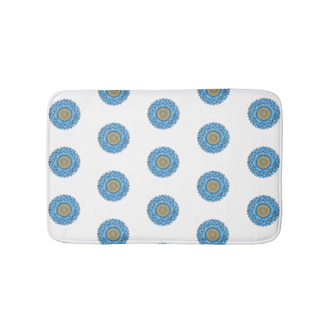 Tapis De Bain Bathroom mat with hand- drawn mandala design (Devant)